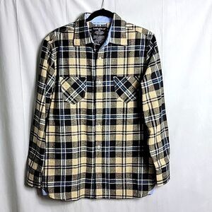 NWOT..LASHALIE W.. plaid flannel, button down shirt..